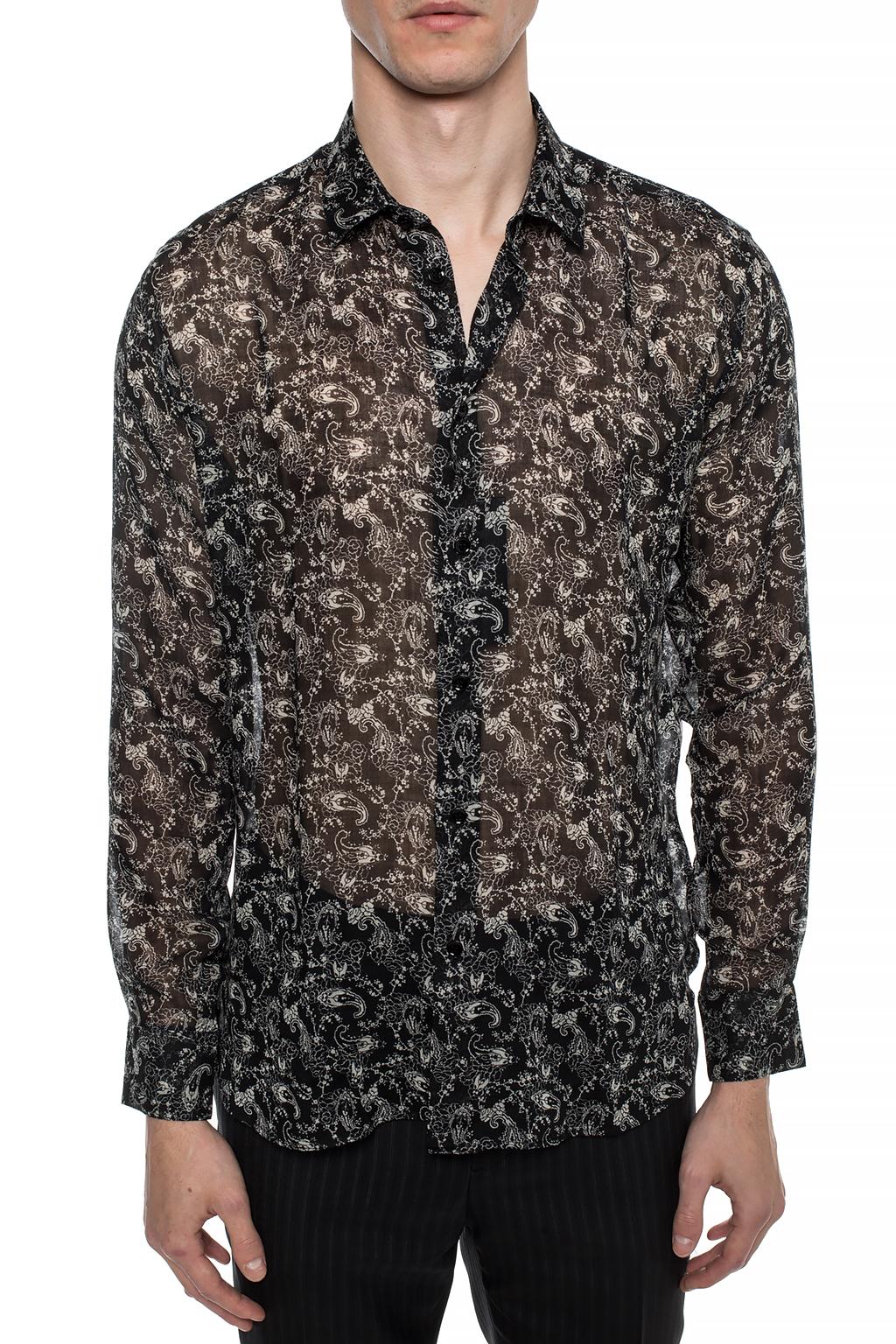 Saint Laurent Embroidered sheer shirt | Men's Clothing | Vitkac